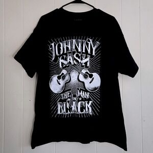 Johnny Cash The Man In Black T Shirt Guitar Graphic Black XL Outlaw Country Cool